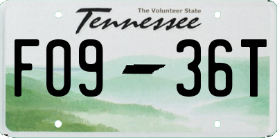 TN license plate F0936T