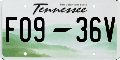TN license plate F0936V