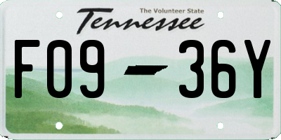 TN license plate F0936Y