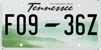 TN license plate F0936Z