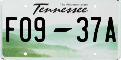 TN license plate F0937A