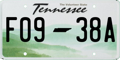 TN license plate F0938A