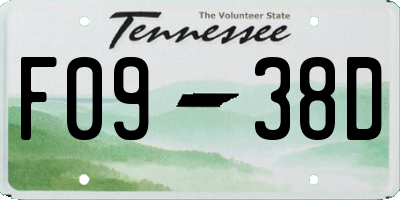 TN license plate F0938D