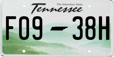 TN license plate F0938H