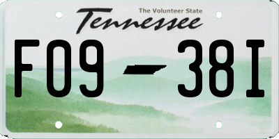 TN license plate F0938I