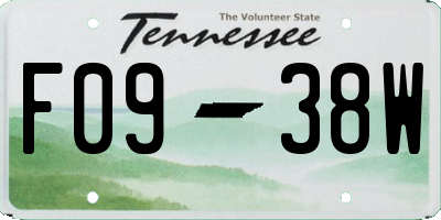 TN license plate F0938W