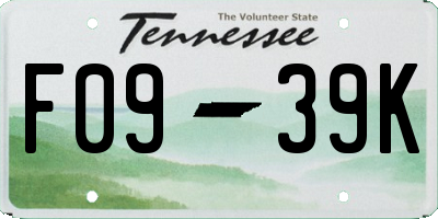 TN license plate F0939K