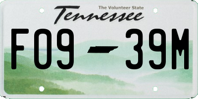 TN license plate F0939M