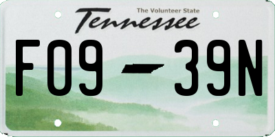 TN license plate F0939N