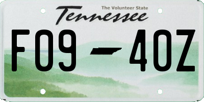 TN license plate F0940Z