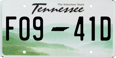 TN license plate F0941D