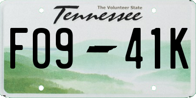 TN license plate F0941K