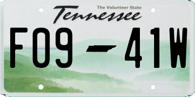 TN license plate F0941W