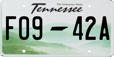 TN license plate F0942A