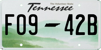 TN license plate F0942B