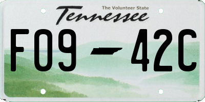 TN license plate F0942C