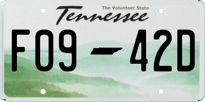 TN license plate F0942D