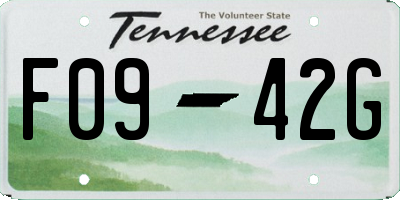 TN license plate F0942G