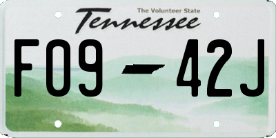 TN license plate F0942J