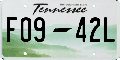 TN license plate F0942L