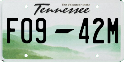 TN license plate F0942M