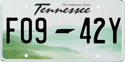 TN license plate F0942Y