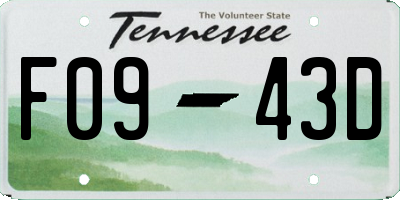 TN license plate F0943D