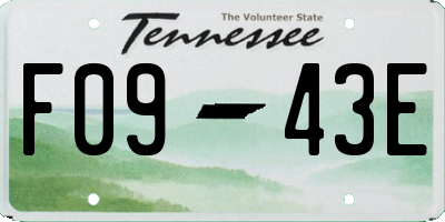 TN license plate F0943E