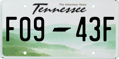 TN license plate F0943F
