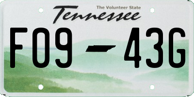 TN license plate F0943G