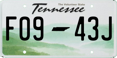 TN license plate F0943J