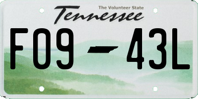 TN license plate F0943L