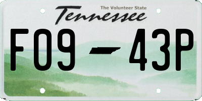 TN license plate F0943P