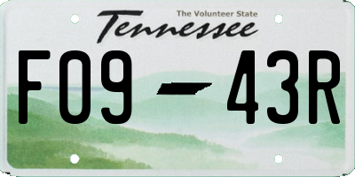 TN license plate F0943R