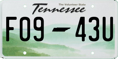 TN license plate F0943U