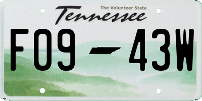 TN license plate F0943W