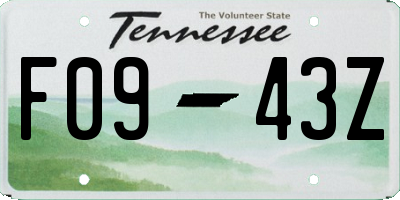 TN license plate F0943Z