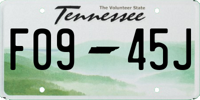 TN license plate F0945J