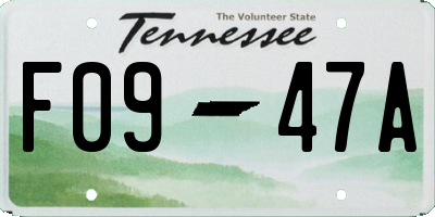 TN license plate F0947A
