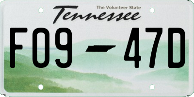 TN license plate F0947D
