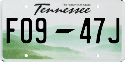 TN license plate F0947J