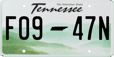 TN license plate F0947N