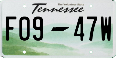 TN license plate F0947W