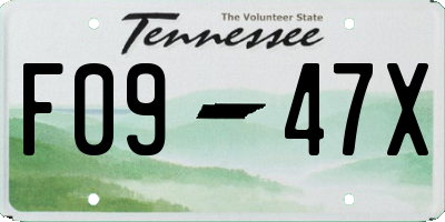TN license plate F0947X