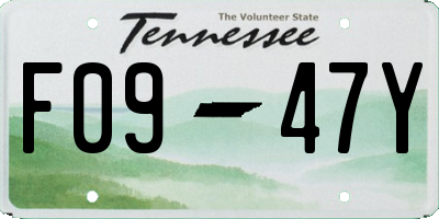 TN license plate F0947Y