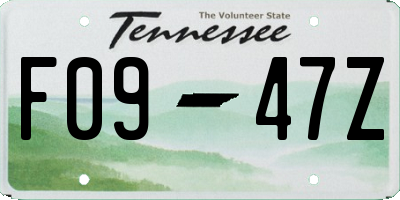 TN license plate F0947Z