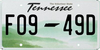 TN license plate F0949D