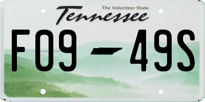 TN license plate F0949S