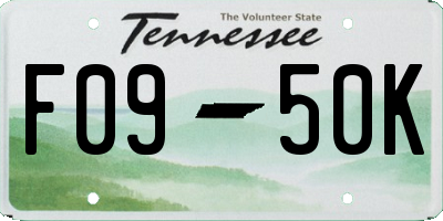 TN license plate F0950K