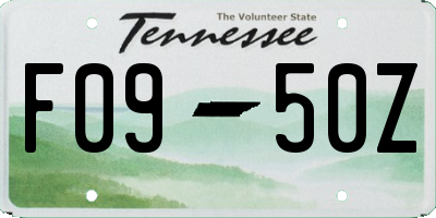 TN license plate F0950Z